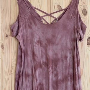 Pink Rose large knee length cold shoulder dress